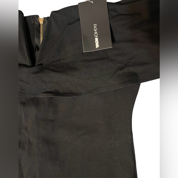 Fashion Nova Black Off-The-Shoulder Bodycon Midi Dress - Size XL (16-18) - NWT - Picture 2 of 2